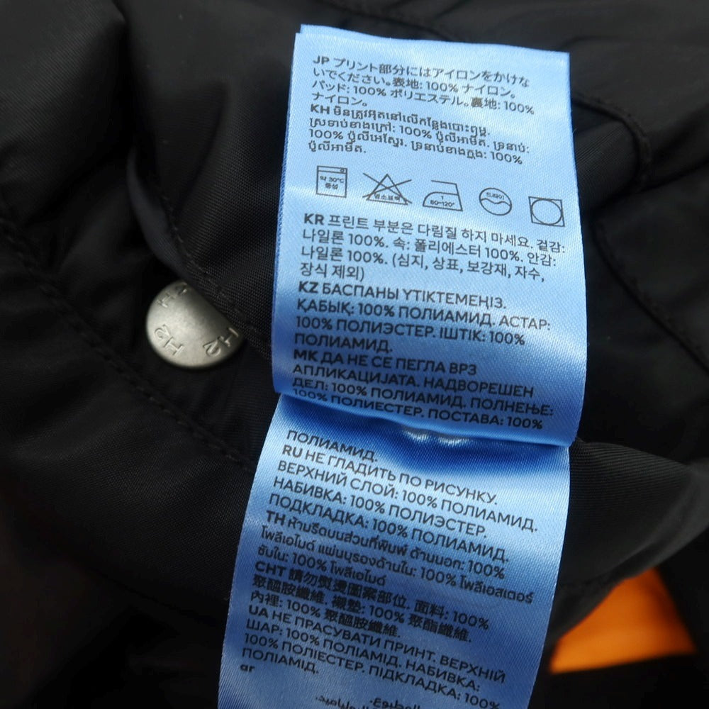 【中古】エイチアンドエム H&M × HERON PRESTON ナイロン MA-1 中綿ブルゾン ブラックxオレンジ【 L 】【 状態ランクA 】【 メンズ 】