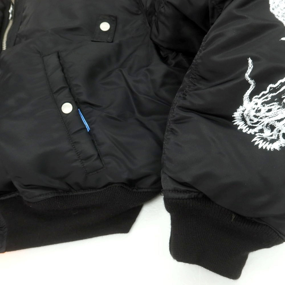 【中古】エイチアンドエム H&M × HERON PRESTON ナイロン MA-1 中綿ブルゾン ブラックxオレンジ【 L 】【 状態ランクA 】【 メンズ 】