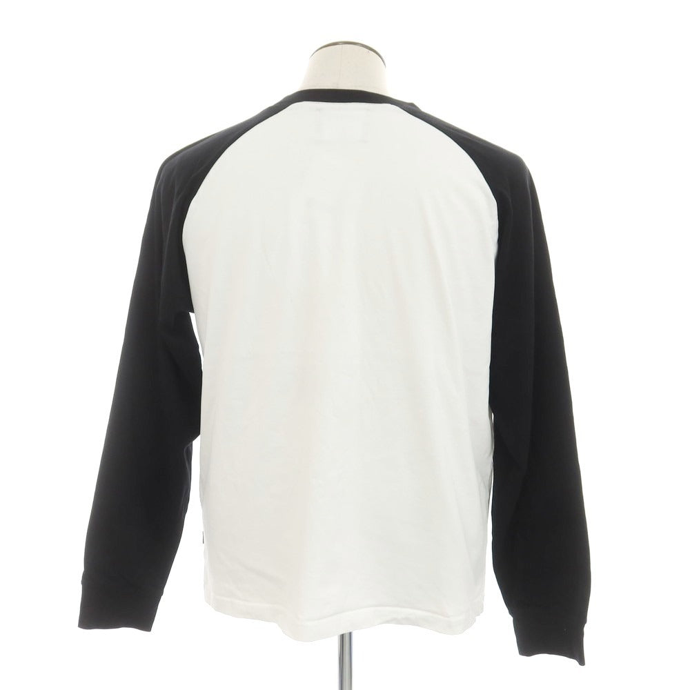 【中古】サプライヤー SUPPLIER コットン クルーネック 長袖Tシャツ ホワイトxブラック【 XL 】【 状態ランクB 】【 メンズ 】