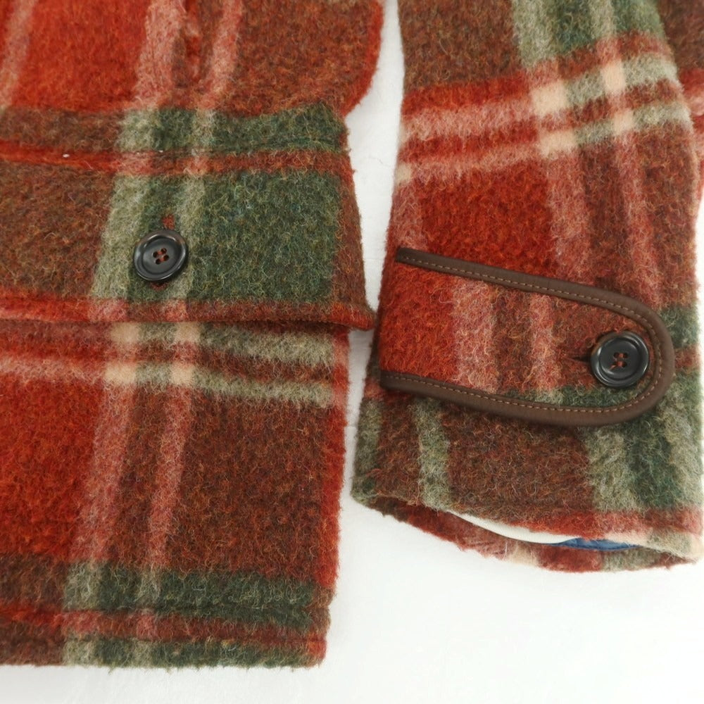 【中古】チャットシーウィン chat c win ウールナイロン チェック ワークジャケット レッドxグリーン【 44 】【 状態ランクA 】【 メンズ 】
