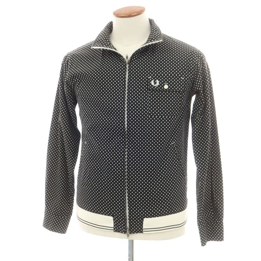 【中古】フレッドペリー FRED PERRY コットン ドット スタンドカラー ダブルジップ ブルゾン ブラックxホワイト【 M 】【 状態ランクC 】【 メンズ 】