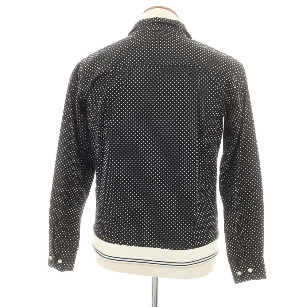 【中古】フレッドペリー FRED PERRY コットン ドット スタンドカラー ダブルジップ ブルゾン ブラックxホワイト【 M 】【 状態ランクC 】【 メンズ 】