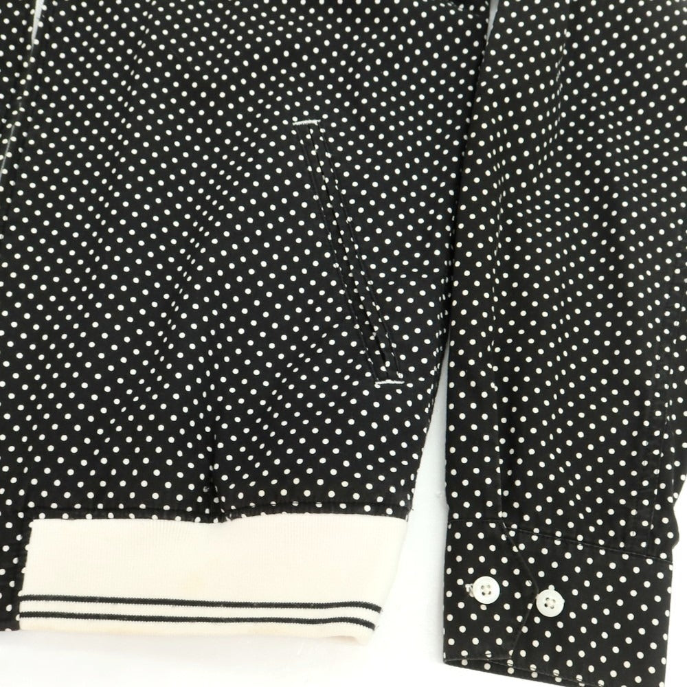 【中古】フレッドペリー FRED PERRY コットン ドット スタンドカラー ダブルジップ ブルゾン ブラックxホワイト【 M 】【 状態ランクC 】【 メンズ 】