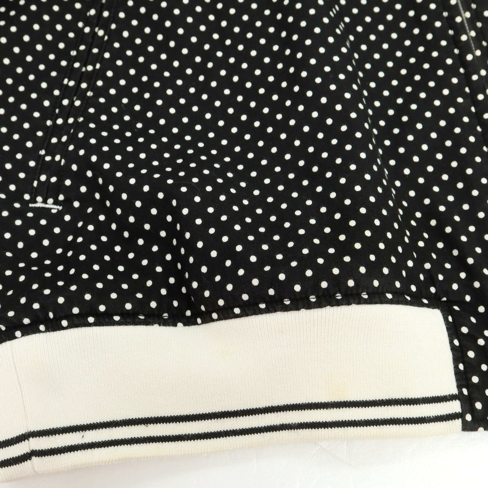 【中古】フレッドペリー FRED PERRY コットン ドット スタンドカラー ダブルジップ ブルゾン ブラックxホワイト【 M 】【 状態ランクC 】【 メンズ 】