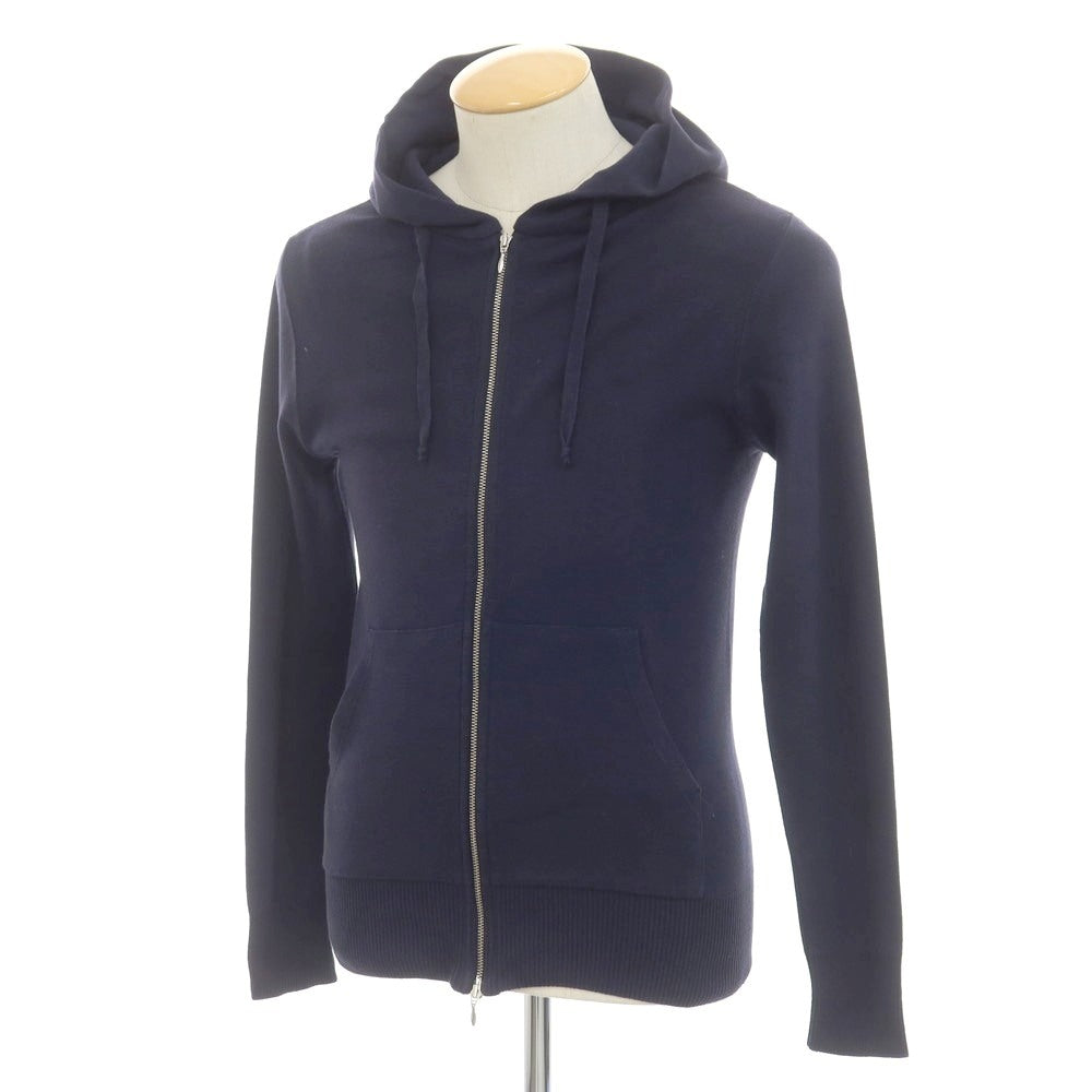 【中古】ルトロワ Letroyes ハイゲージ コットン ニット ダブルジップ パーカー ネイビー【 S 】【 状態ランクC 】【 メンズ 】