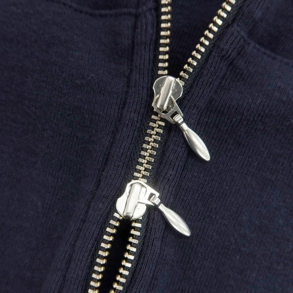 【中古】ルトロワ Letroyes ハイゲージ コットン ニット ダブルジップ パーカー ネイビー【 S 】【 状態ランクC 】【 メンズ 】