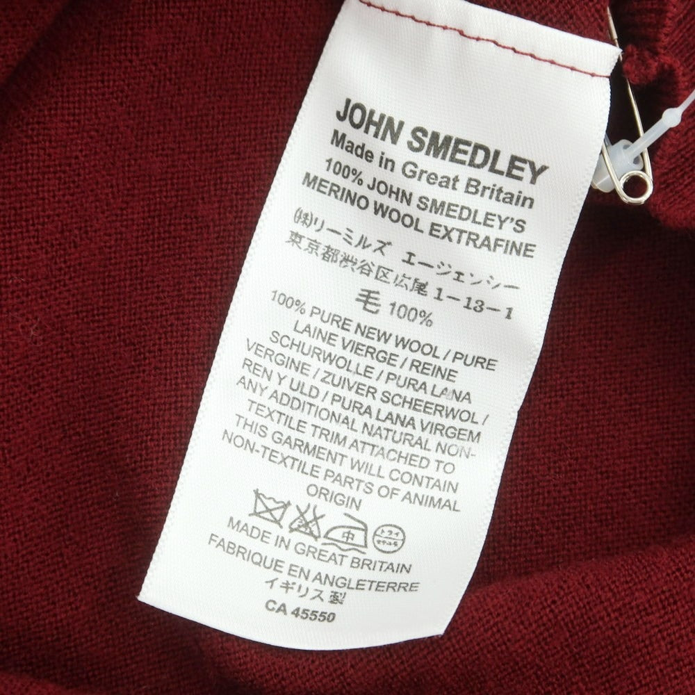 【中古】ジョンスメドレー JOHN SMEDLEY ハイゲージ ウール タートルネック プルオーバーニット バーガンディ【 S 】【 状態ランクA 】【 メンズ 】