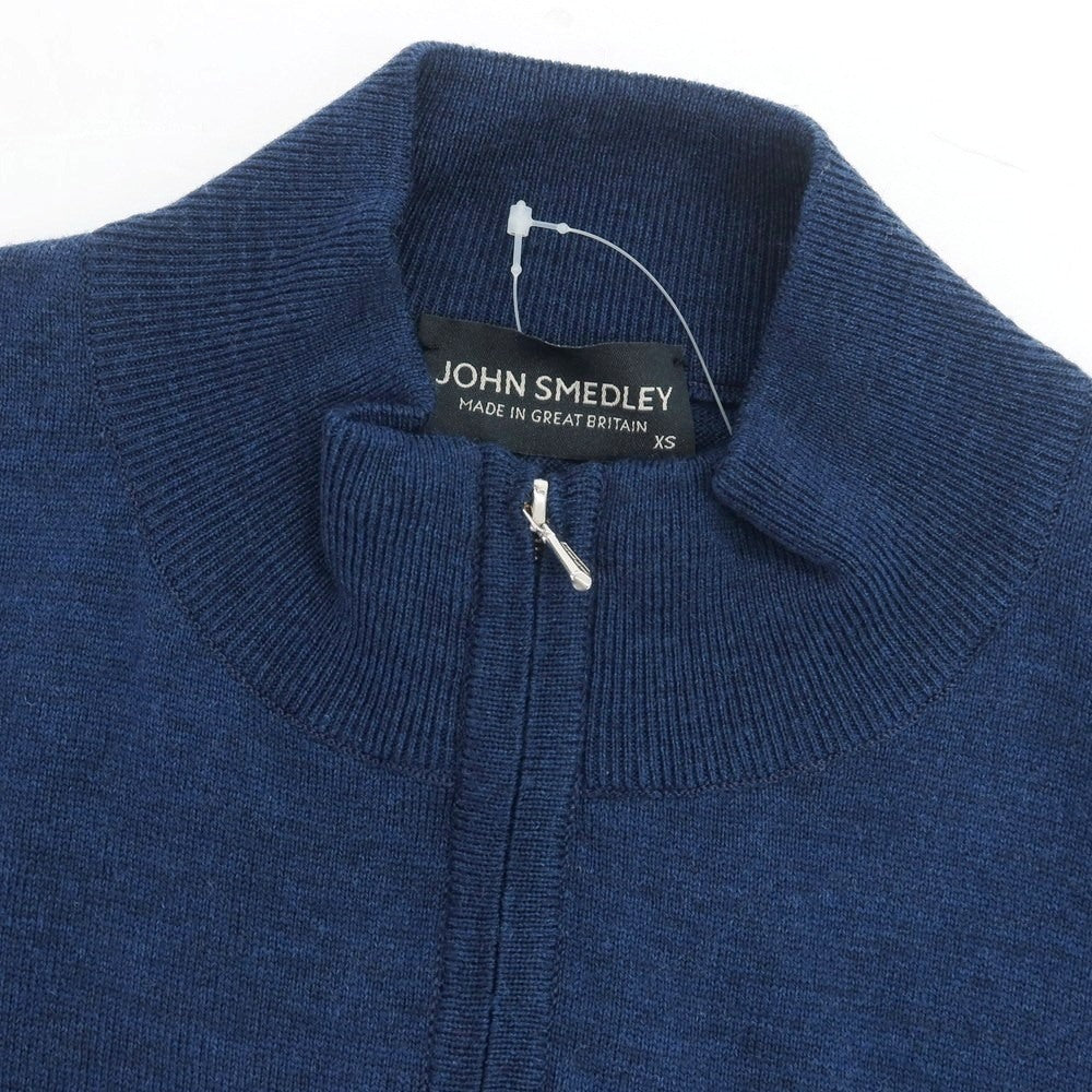 【中古】ジョンスメドレー JOHN SMEDLEY ハイゲージ ウール ダブルジップ カーディガン ネイビーブルー【 XS 】【 状態ランクA 】【 メンズ 】