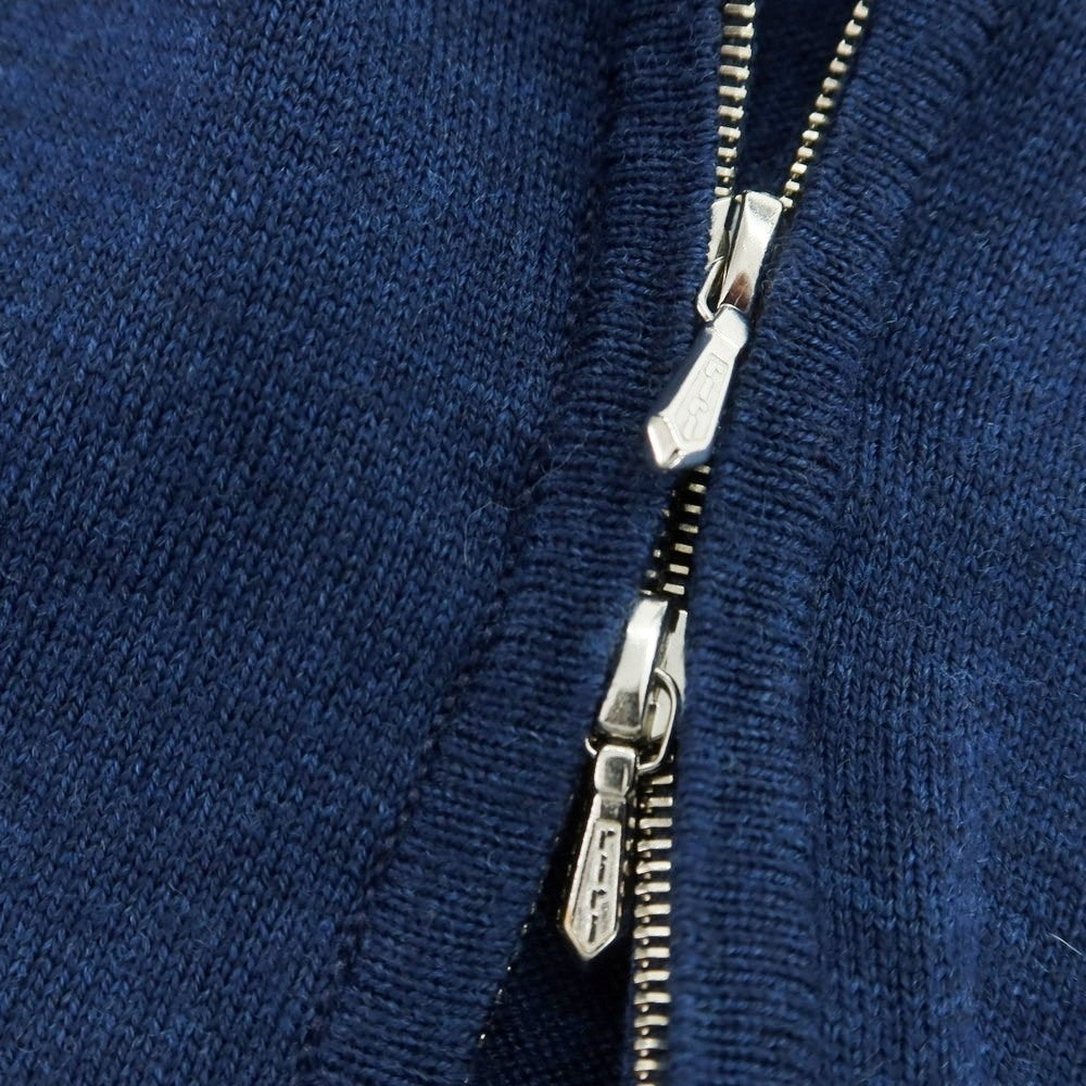 【中古】ジョンスメドレー JOHN SMEDLEY ハイゲージ ウール ダブルジップ カーディガン ネイビーブルー【 XS 】【 状態ランクA 】【 メンズ 】