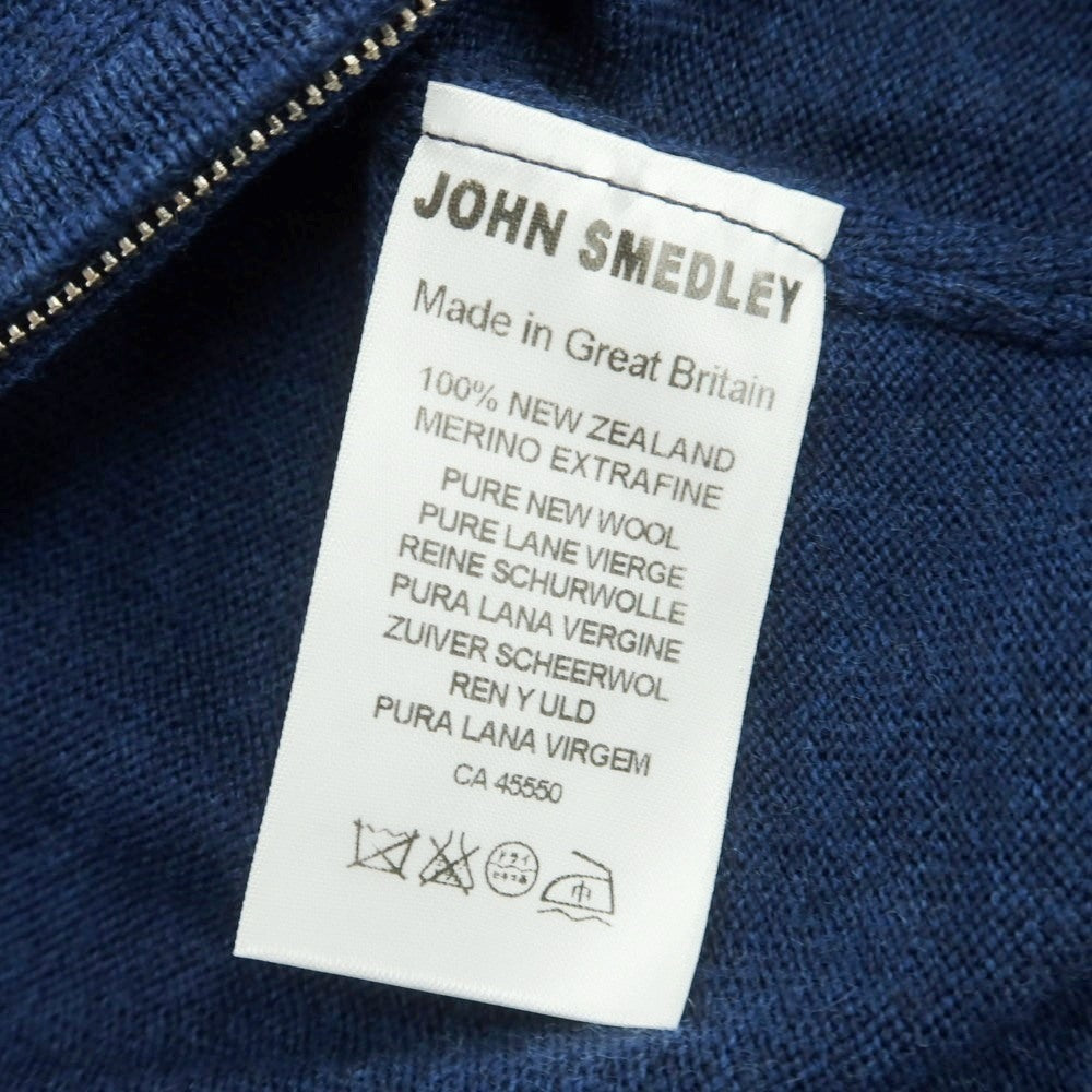 【中古】ジョンスメドレー JOHN SMEDLEY ハイゲージ ウール ダブルジップ カーディガン ネイビーブルー【 XS 】【 状態ランクA 】【 メンズ 】