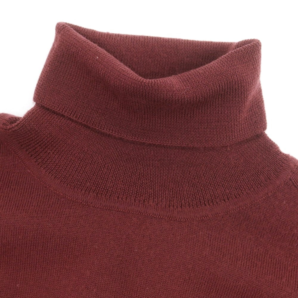 【中古】ラコステ LACOSTE ハイゲージ ウール タートルネック プルオーバーニット ワインレッド【 2 】【 状態ランクC 】【 メンズ 】
