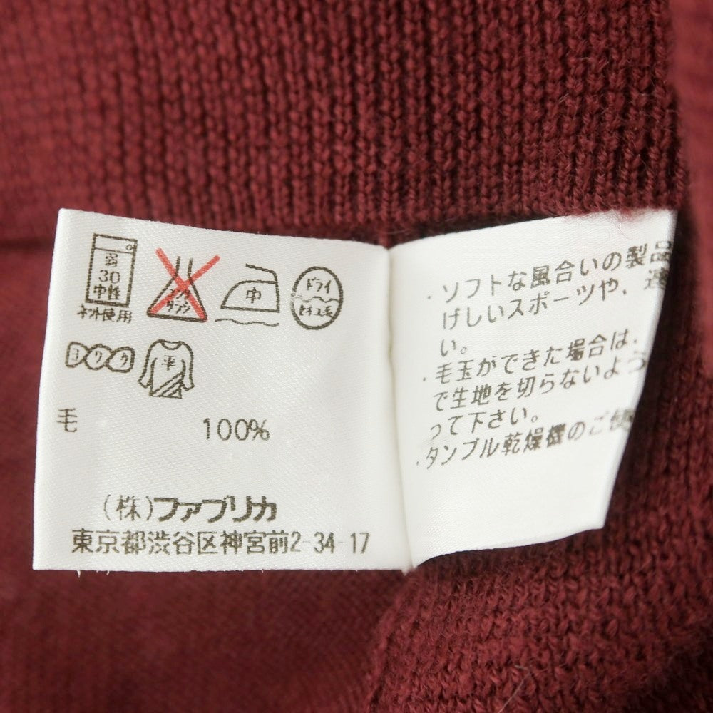 【中古】ラコステ LACOSTE ハイゲージ ウール タートルネック プルオーバーニット ワインレッド【 2 】【 状態ランクC 】【 メンズ 】