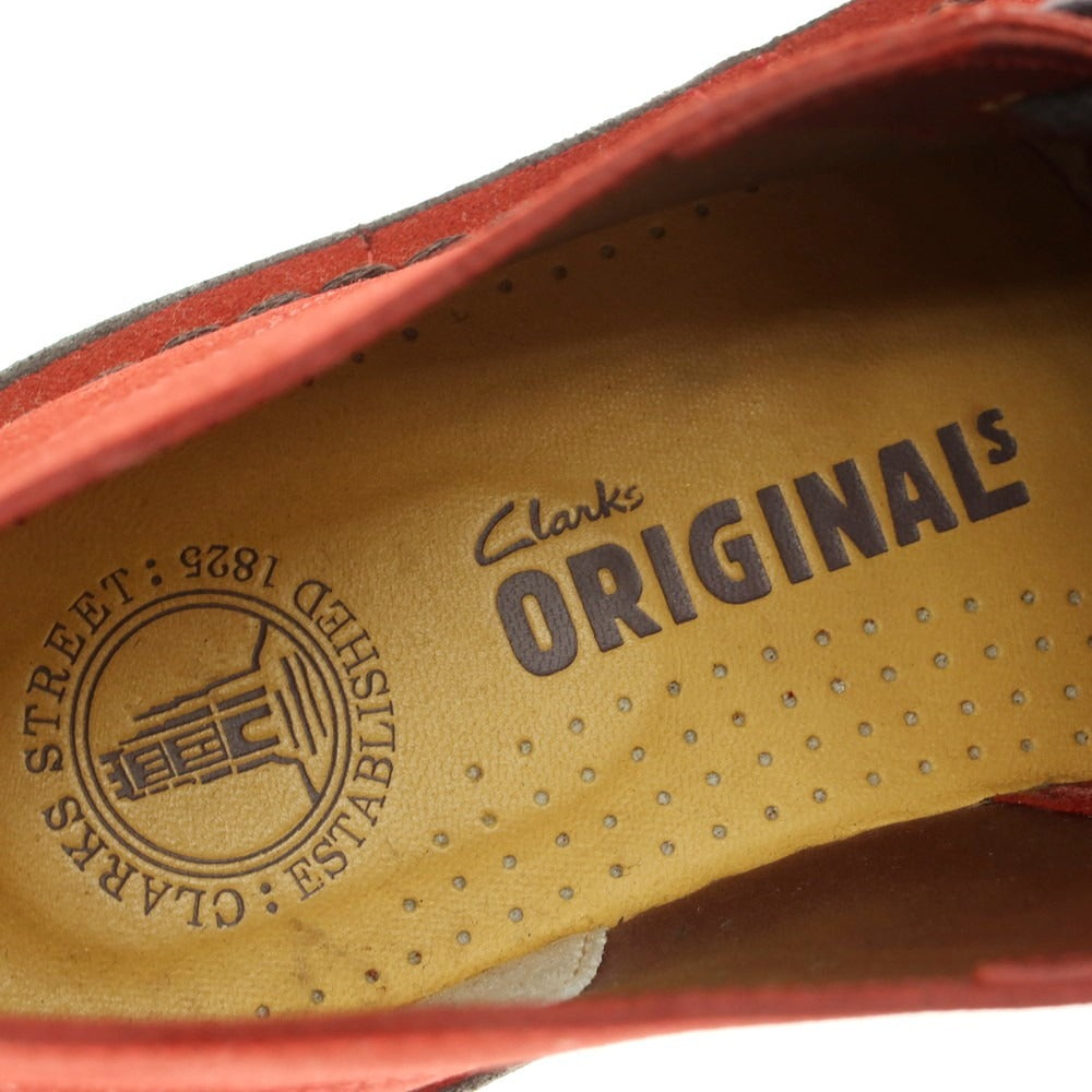 【中古】クラークス Clarks スエード デザートブーツ ブーツ レッド【 UK 6 1/2 】【 状態ランクA 】【 メンズ 】