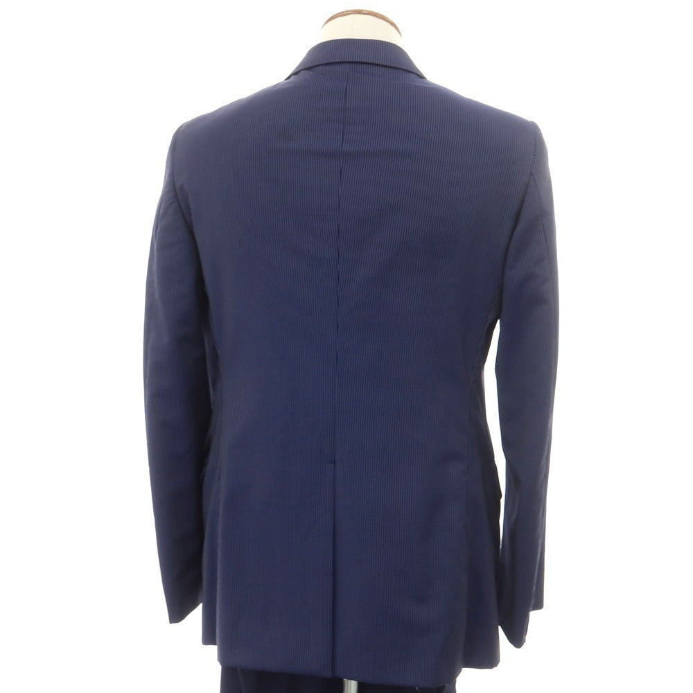 【中古】ジルサンダー JIL SANDER ウール ストライプ 2つボタンスーツ ネイビーxホワイト【 48 】【 状態ランクC 】【 メンズ 】