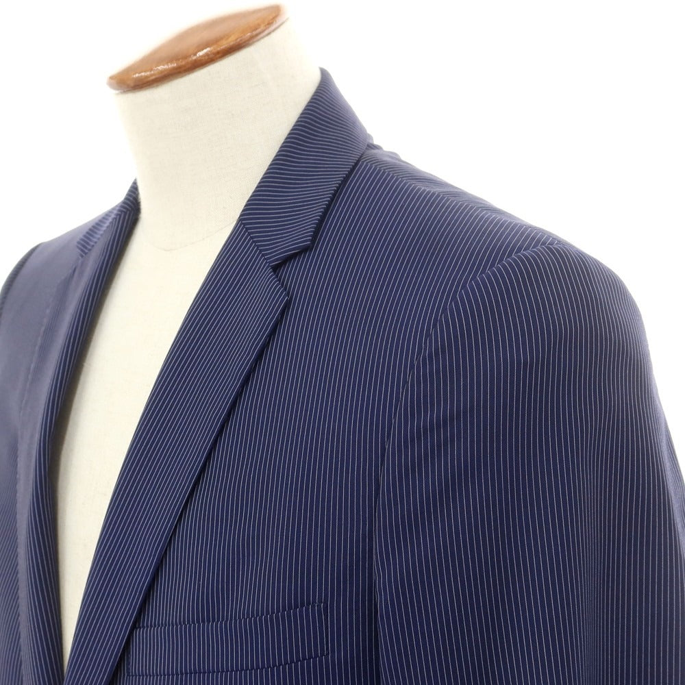 【中古】ジルサンダー JIL SANDER ウール ストライプ 2つボタンスーツ ネイビーxホワイト【 48 】【 状態ランクC 】【 メンズ 】