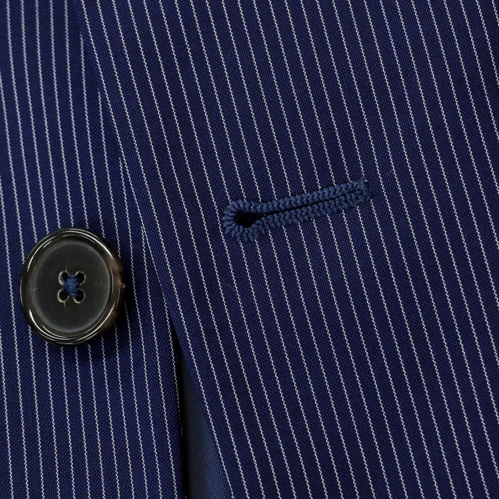 【中古】ジルサンダー JIL SANDER ウール ストライプ 2つボタンスーツ ネイビーxホワイト【 48 】【 状態ランクC 】【 メンズ 】