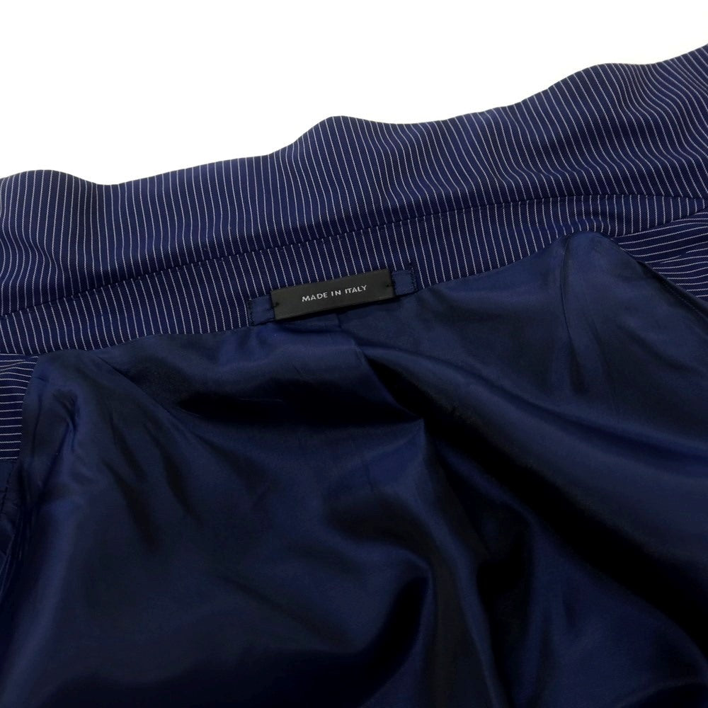 【中古】ジルサンダー JIL SANDER ウール ストライプ 2つボタンスーツ ネイビーxホワイト【 48 】【 状態ランクC 】【 メンズ 】