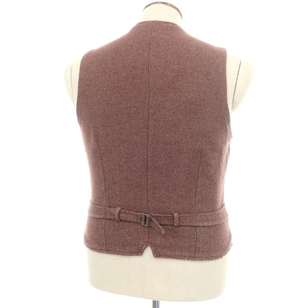 【中古】ラルディーニ LARDINI ウールポリエステル カジュアル系ジレ ベスト ワイン×グレー【 50 】【 状態ランクC 】【 メンズ 】