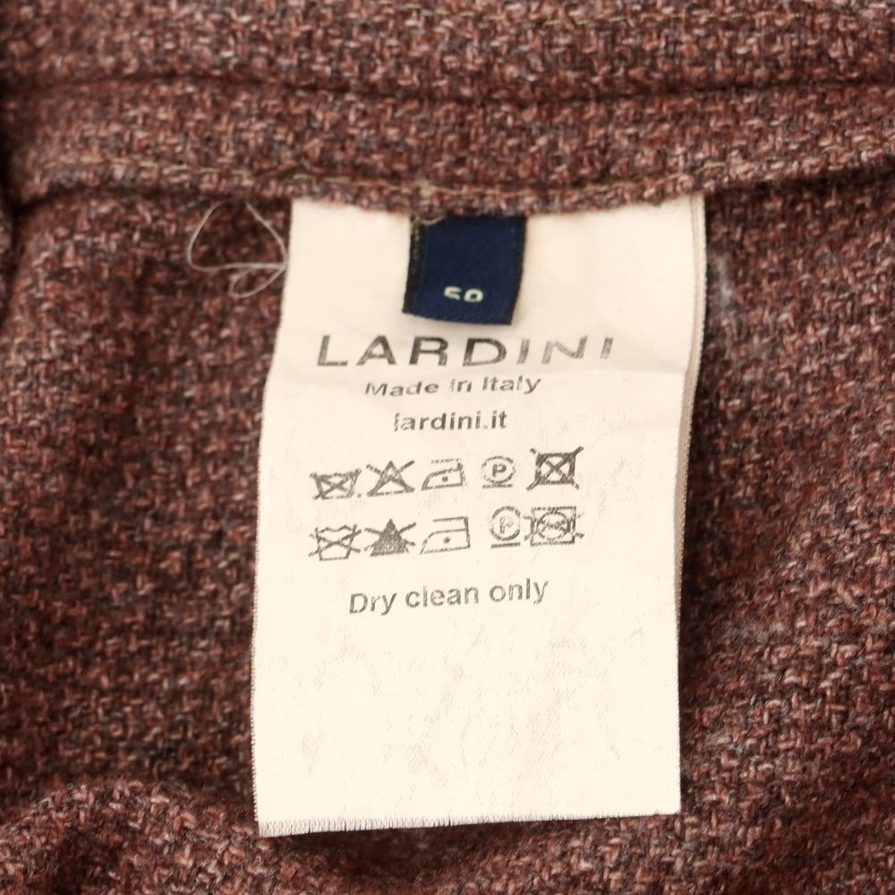 【中古】ラルディーニ LARDINI ウールポリエステル カジュアル系ジレ ベスト ワイン×グレー【 50 】【 状態ランクC 】【 メンズ 】
