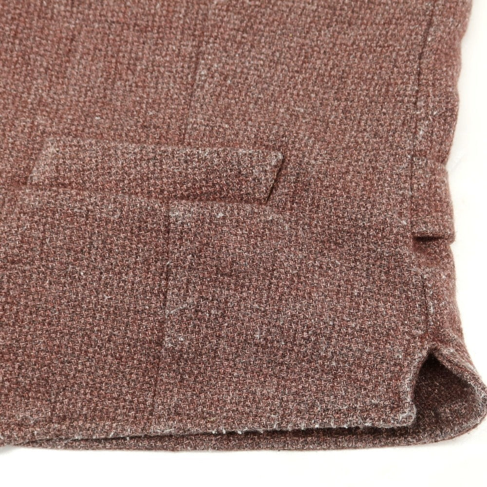 【中古】ラルディーニ LARDINI ウールポリエステル カジュアル系ジレ ベスト ワイン×グレー【 50 】【 状態ランクC 】【 メンズ 】