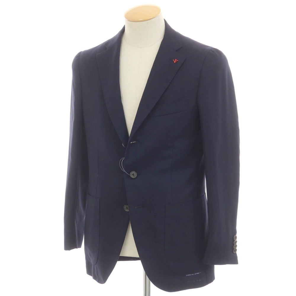 【中古】イザイア ISAIA SAILOR サマーウール テーラードジャケット ネイビー【 44/8R 】【 状態ランクB 】【 メンズ 】