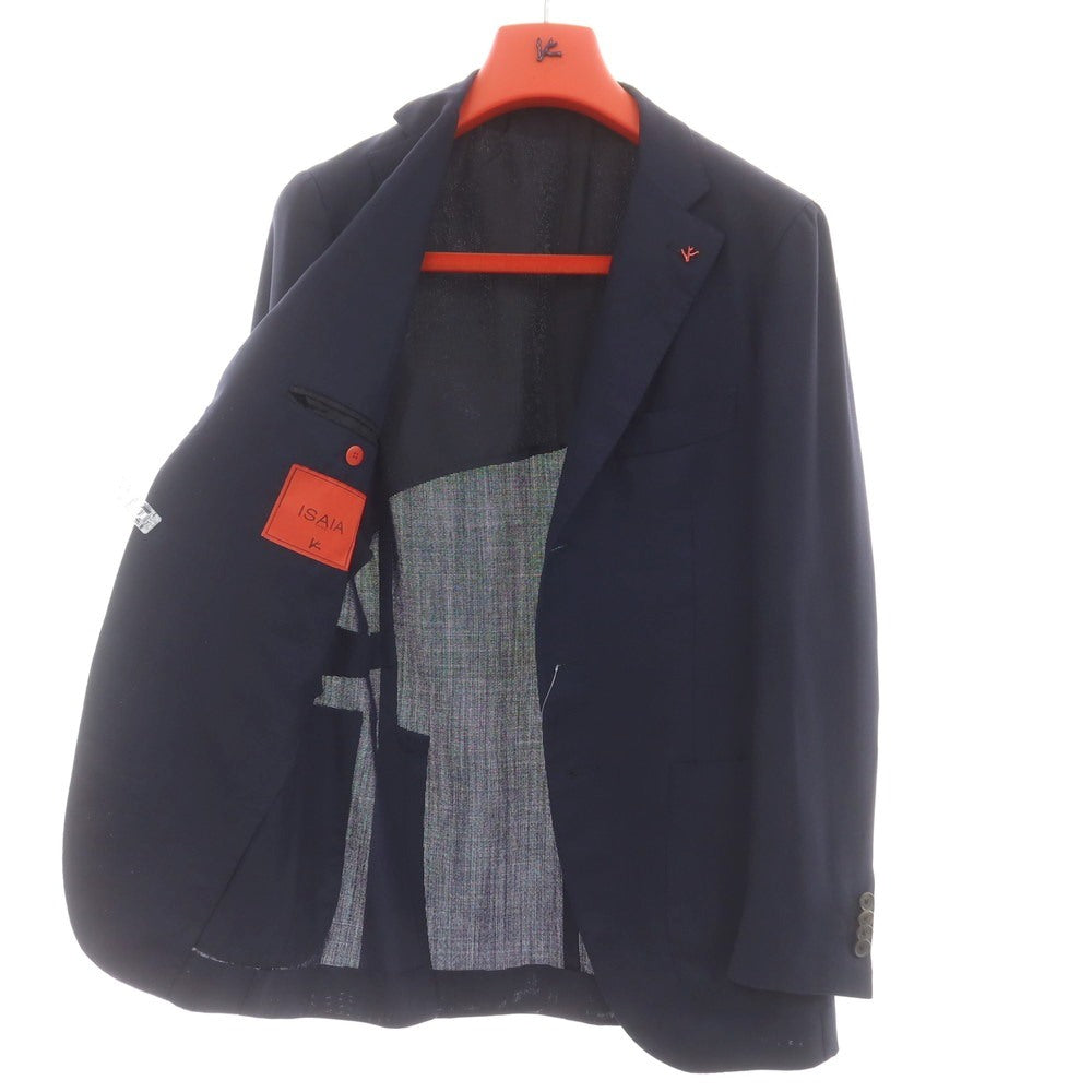 【中古】イザイア ISAIA SAILOR サマーウール テーラードジャケット ネイビー【 44/8R 】【 状態ランクB 】【 メンズ 】