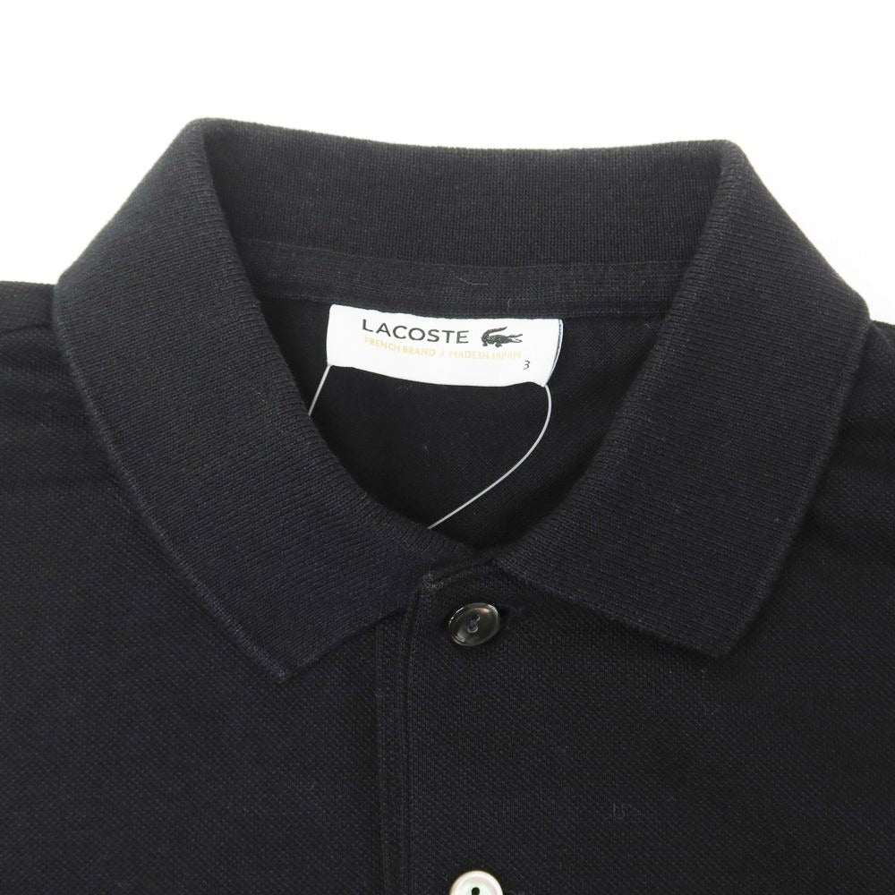 【中古】ラコステ LACOSTE ポリエステルコットン 鹿の子 半袖ポロシャツ ブラック【 3 】【 状態ランクB 】【 メンズ 】