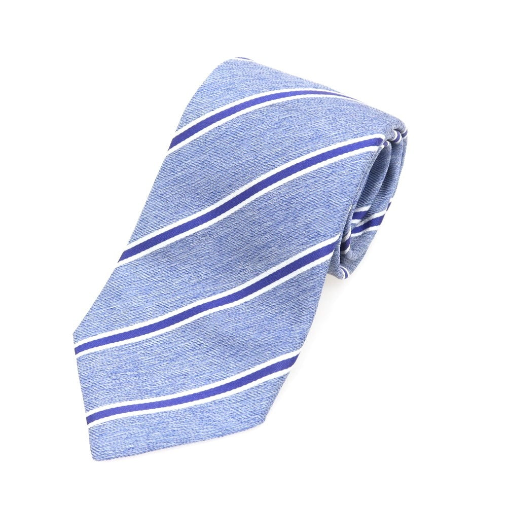 【中古】エリコフォルミコラ ERRICO FORMICOLA シルク ストライプ柄ネクタイ ブルーxホワイト【 状態ランクC 】【 メンズ 】