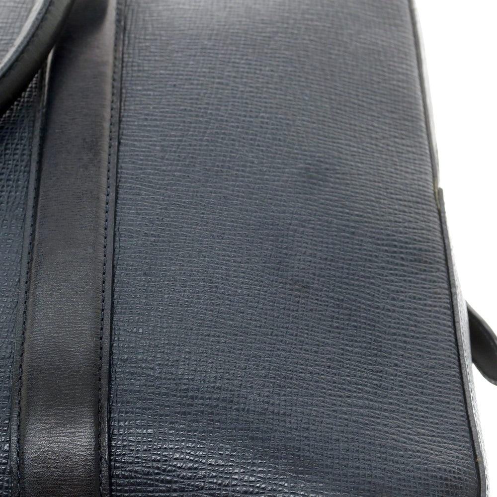 【中古】ペッレモルビダ PELLE MORBIDA 型押しレザー ブリーフケース ネイビー【 状態ランクC 】【 メンズ 】