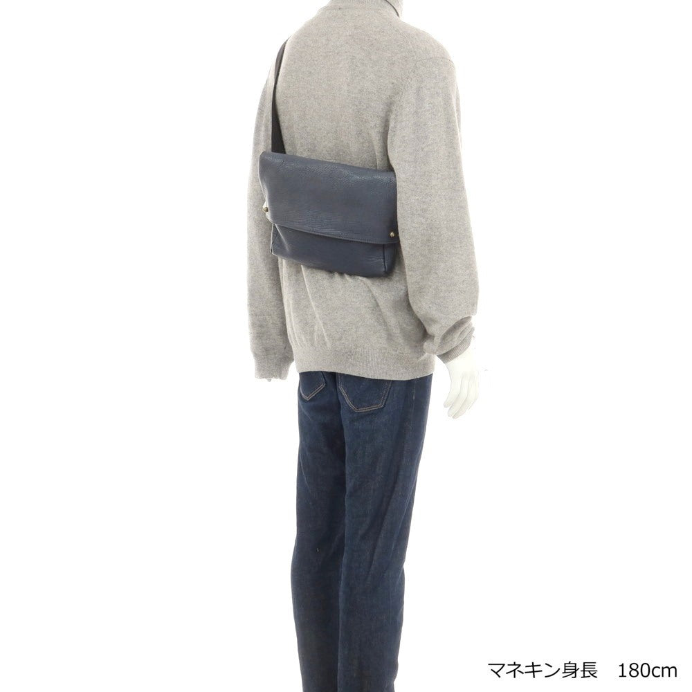 【中古】トフアンドロードストーン TOFF&LOADSTONE レザー ボディバッグ グレイッシュネイビー【 状態ランクB 】【 メンズ 】