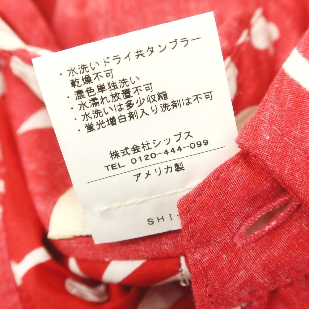 【中古】レインスプーナー reyn spooner コットン ボタニカル ボタンダウン プルオーバー カジュアルシャツ レッドxホワイト【 S 】【 状態ランクB 】【 メンズ 】