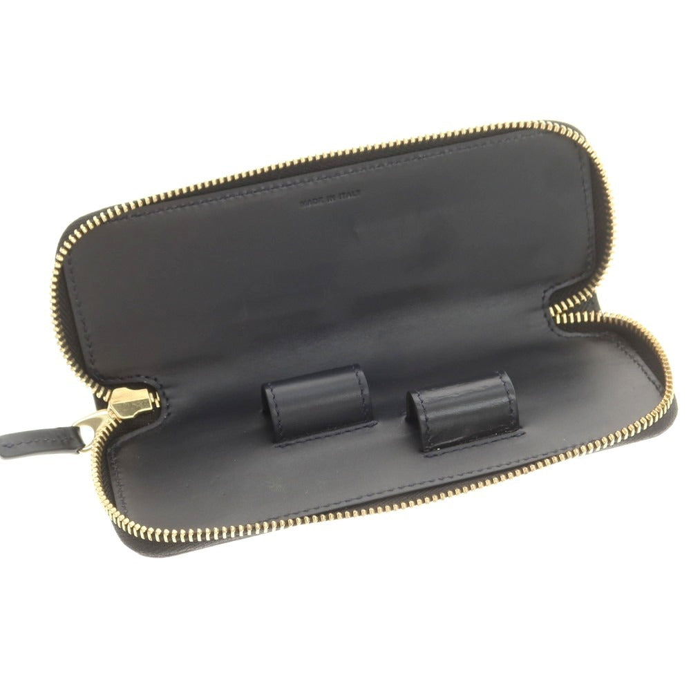 【中古】スマイソン SMYTHSON 型押しレザー ペンケース ブラック【 状態ランクB 】【 メンズ 】