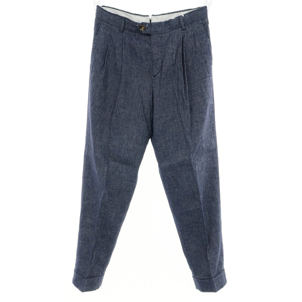 【中古】ピーティートリノ PT TORINO THE REPORTER ストレッチ コットンリネン カジュアルスラックスパンツ ネイビー【 44 】【 状態ランクB 】【 メンズ 】