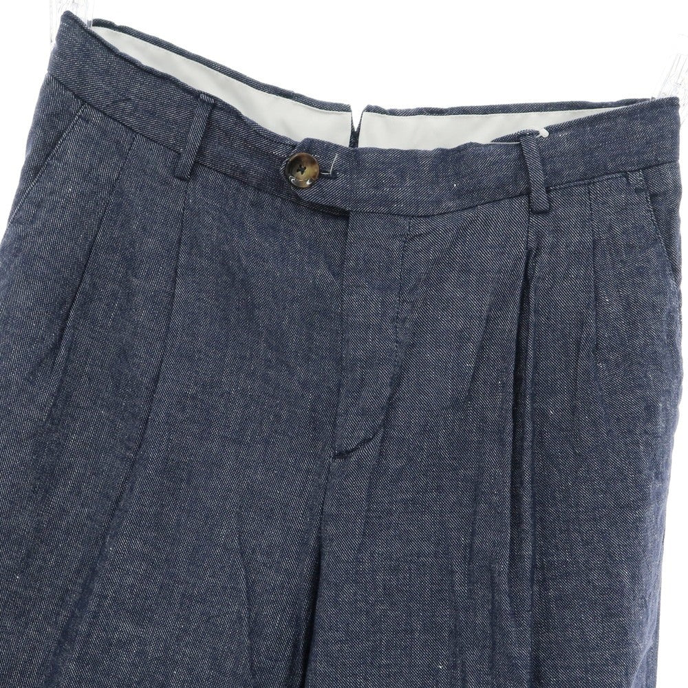 【中古】ピーティートリノ PT TORINO THE REPORTER ストレッチ コットンリネン カジュアルスラックスパンツ ネイビー【 44 】【 状態ランクB 】【 メンズ 】