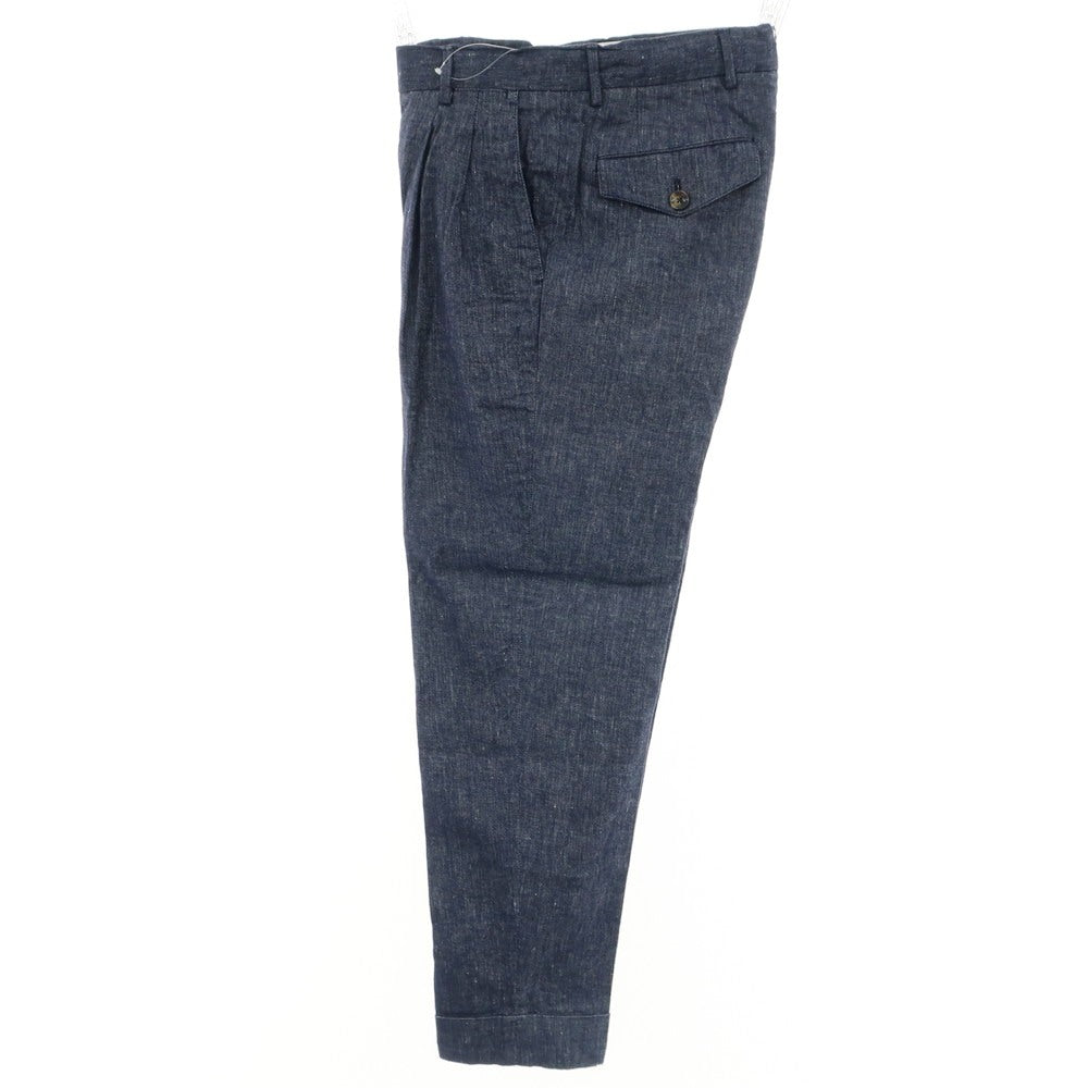 【中古】ピーティートリノ PT TORINO THE REPORTER ストレッチ コットンリネン カジュアルスラックスパンツ ネイビー【 44 】【 状態ランクB 】【 メンズ 】