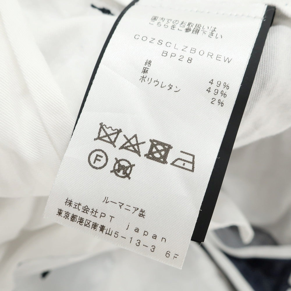 【中古】ピーティートリノ PT TORINO THE REPORTER ストレッチ コットンリネン カジュアルスラックスパンツ ネイビー【 44 】【 状態ランクB 】【 メンズ 】