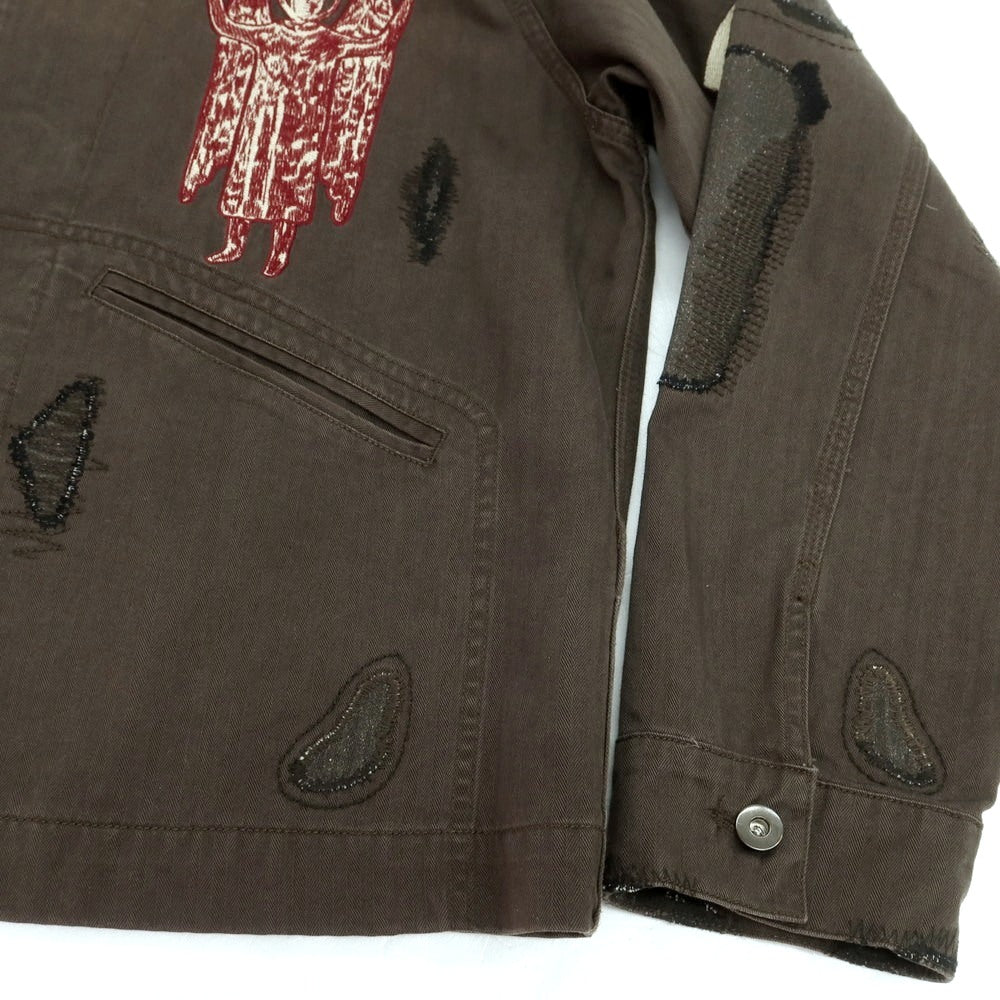 【中古】サミュエル ゼリグ SAMUEL ZELIG 2025年春夏 ANTIQUE ZIP JACKET コットン ワークジャケット ダークブラウンオリーブ【 XL 】【 状態ランクB 】【 メンズ 】