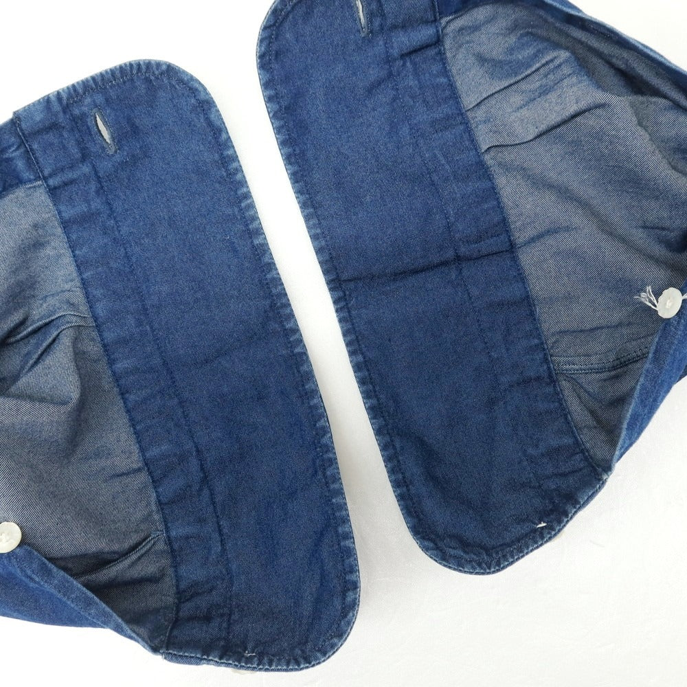 【中古】バルバ ダンディライフ BARBA DANDY LIFE コットン ダンガリー ホリゾンタルカラー カジュアルシャツ ネイビーインディゴ【 37 】【 状態ランクC 】【 メンズ 】