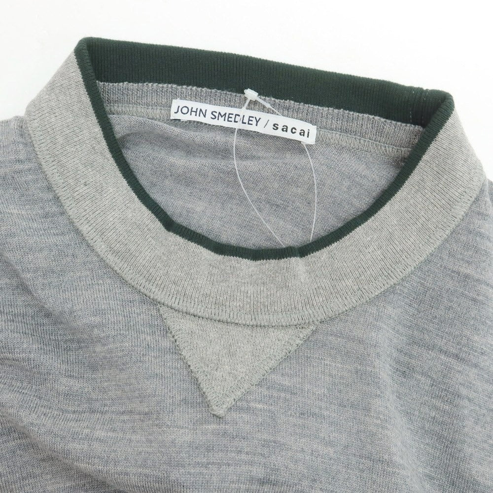 【中古】サカイ Sacai × JOHN SMEDLEY ハイゲージ ウール プルオーバーニット グレー【 4 】【 状態ランクB 】【 メンズ 】