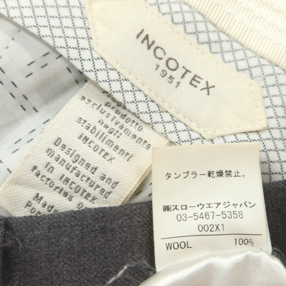【中古】インコテックス INCOTEX SUPER100’S ウール ドレススラックスパンツ グレー【 44 】【 状態ランクD 】【 メンズ 】