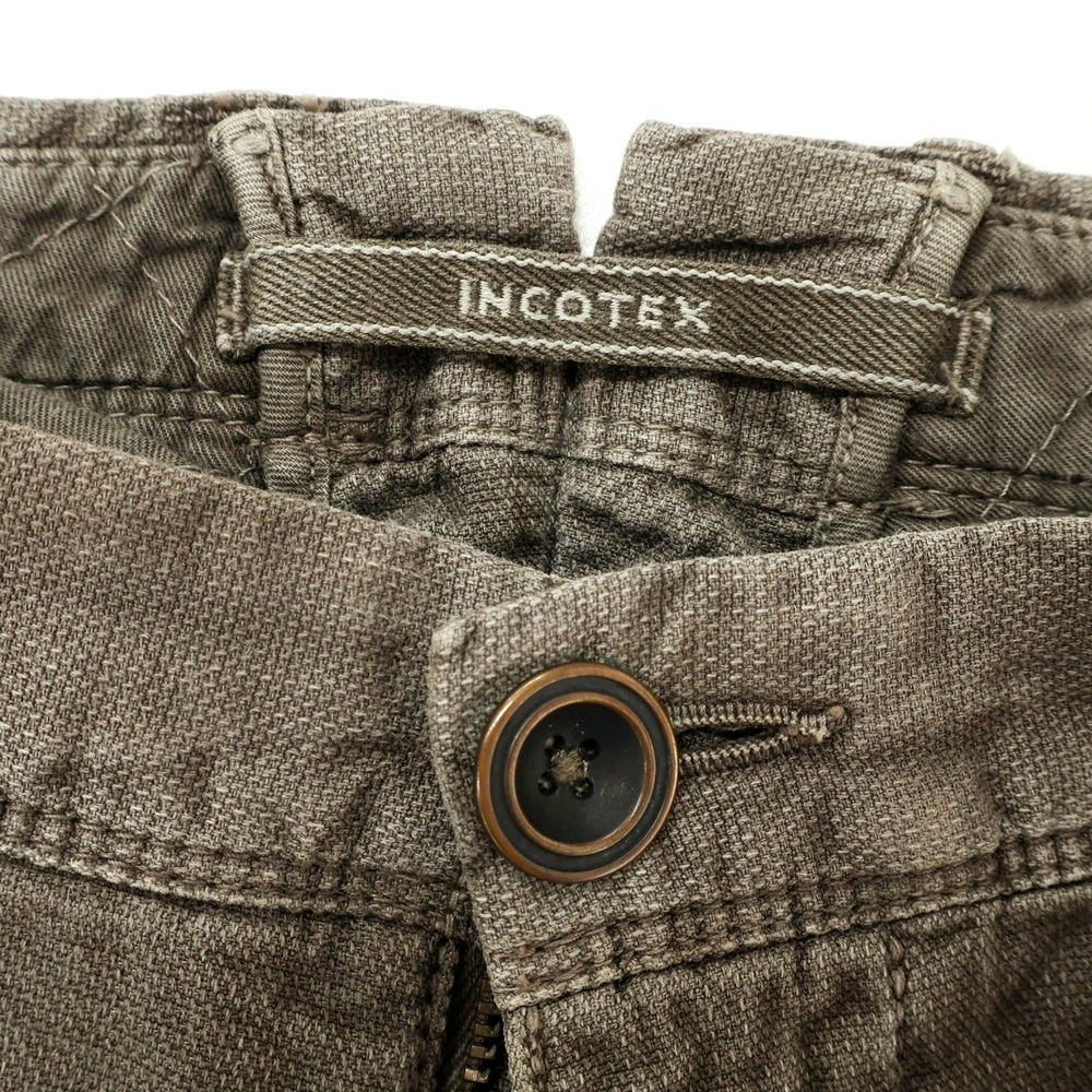 【中古】インコテックス INCOTEX リネンコットン カジュアルスラックスパンツ アッシュブラウン【 31 】【 状態ランクC 】【 メンズ 】