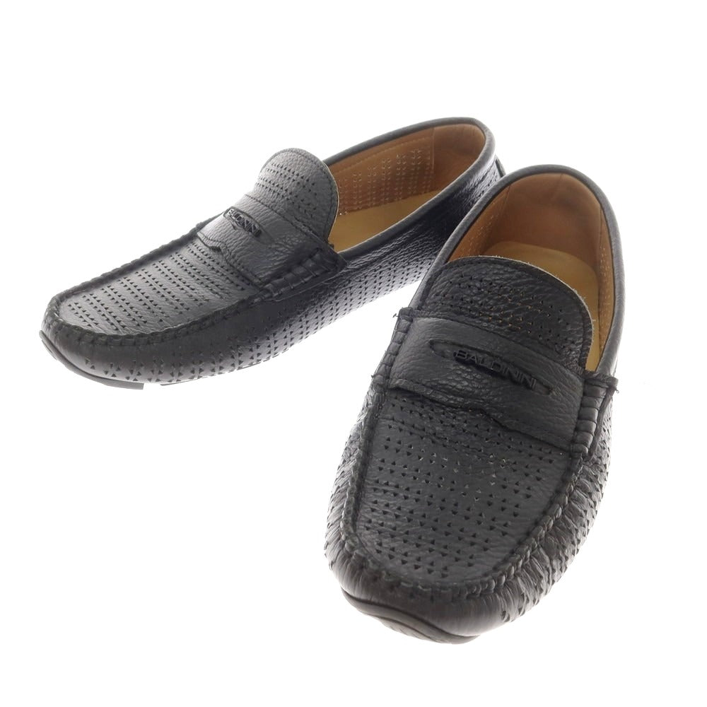 【中古】バルディニーニ BALDININI パンチングレザー ドライビングシューズ ブラック【 40 】【 状態ランクC 】【 メンズ 】
