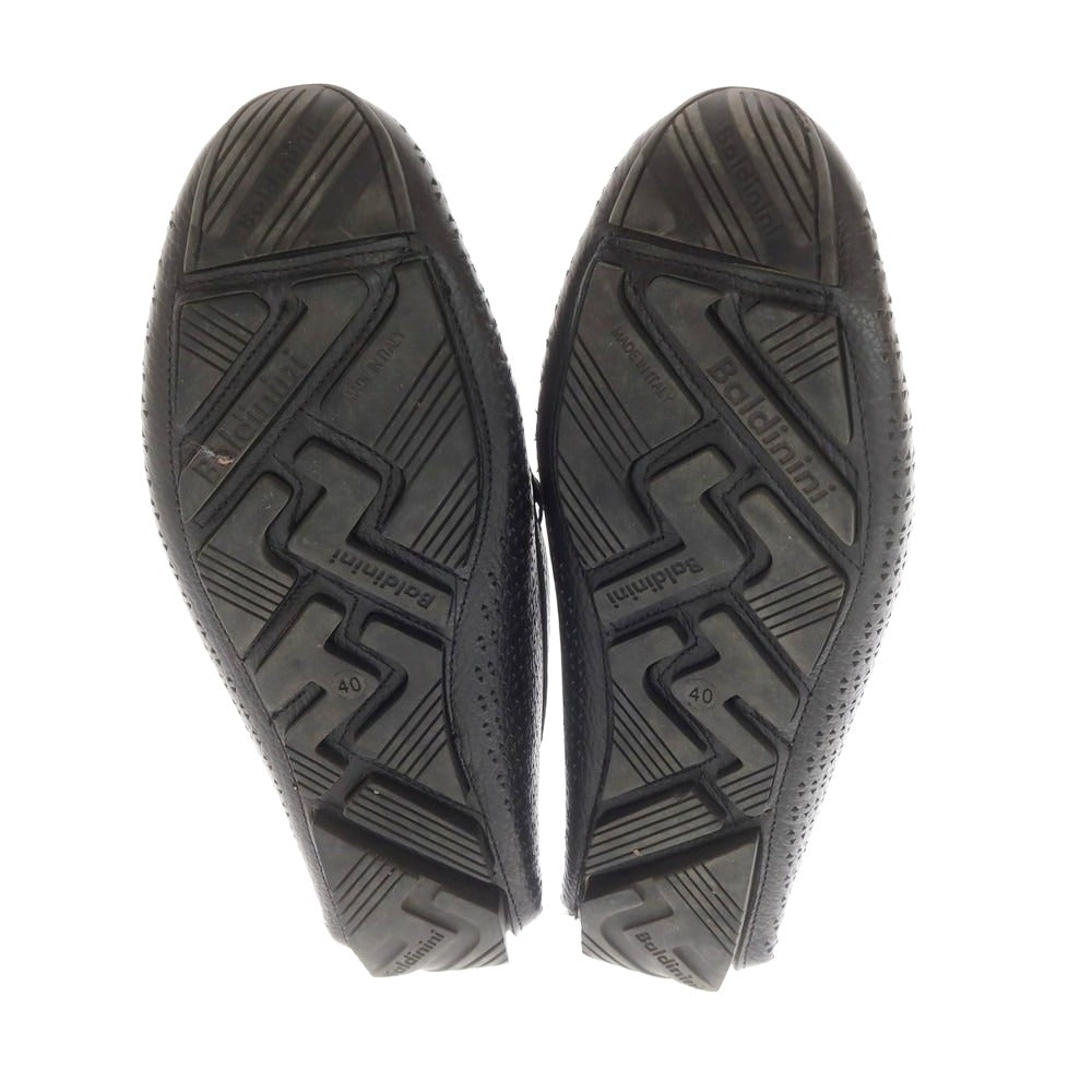 【中古】バルディニーニ BALDININI パンチングレザー ドライビングシューズ ブラック【 40 】【 状態ランクC 】【 メンズ 】