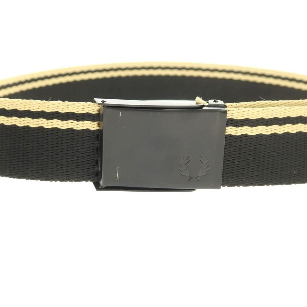 【中古】フレッドペリー FRED PERRY ライン ベルト ブラックxベージュ【 状態ランクB 】【 メンズ 】