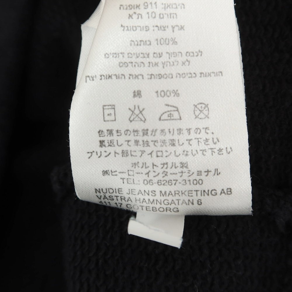 【中古】ヌーディージーンズ Nudie Jeans コットン レースアップ プルオーバー パーカー ブラック【 S 】【 状態ランクC 】【 メンズ 】