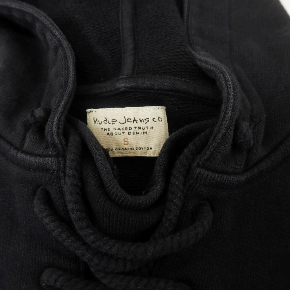 【中古】ヌーディージーンズ Nudie Jeans コットン レースアップ プルオーバー パーカー ブラック【 S 】【 状態ランクC 】【 メンズ 】