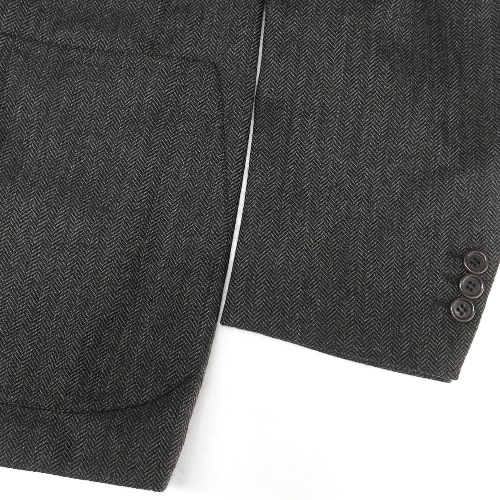 【中古】アントニオ パニコ Antonio Panico ヘリンボーンウール 3つボタンスーツ ダークグレー【 50 】【 状態ランクC 】【 メンズ 】