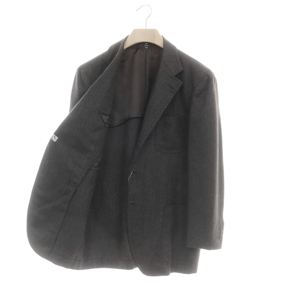 【中古】アントニオ パニコ Antonio Panico ヘリンボーンウール 3つボタンスーツ ダークグレー【 50 】【 状態ランクC 】【 メンズ 】