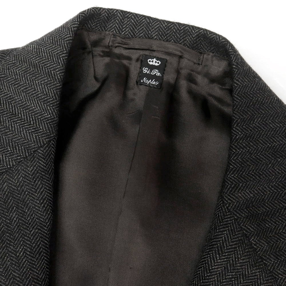 【中古】アントニオ パニコ Antonio Panico ヘリンボーンウール 3つボタンスーツ ダークグレー【 50 】【 状態ランクC 】【 メンズ 】