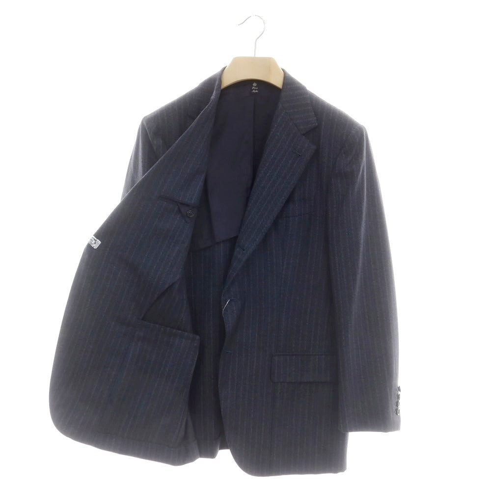 【中古】アントニオ パニコ Antonio Panico ウール ストライプ 3つボタンスーツ ネイビーxレッド【 50 】【 状態ランクC 】【 メンズ 】